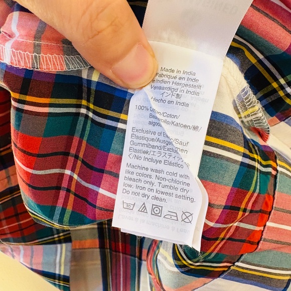 NEW J. Crew Red GreeN Plaid Ruffle Cottage Cotton Blouse Sz S - Picture 6 of 7